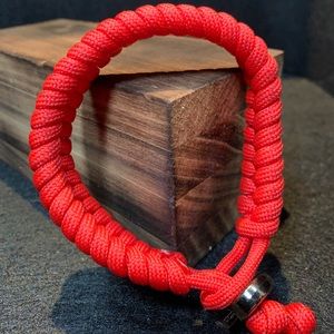 Paracord Bracelet Red 8.75” Adjustable